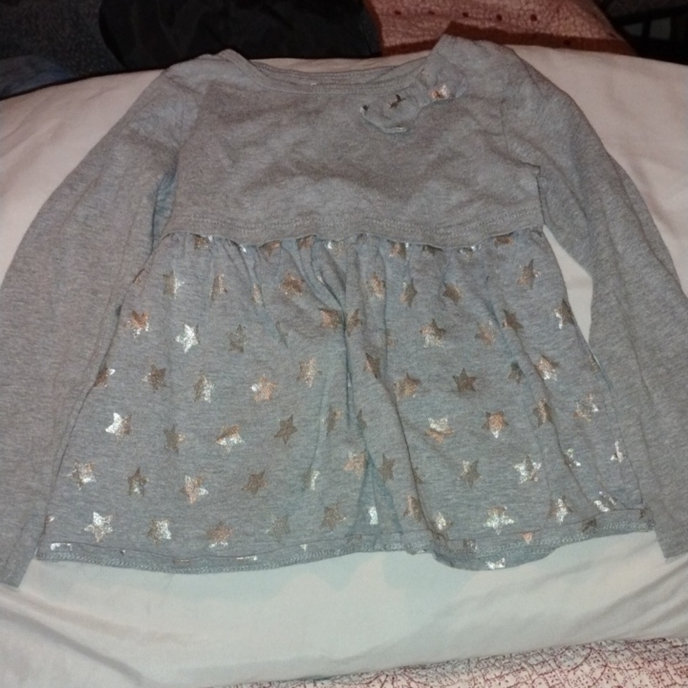 Gray Star Pattern Kids Top